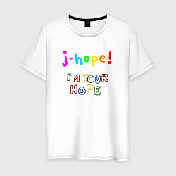 Футболка хлопковая мужская BTS J-hope! Im Your Hope, цвет: белый