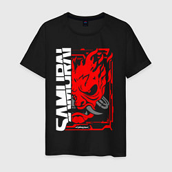 Футболка хлопковая мужская Cyberpunk samurai, цвет: черный