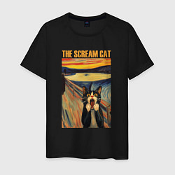 Мужская футболка The scream cat art