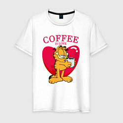 Мужская футболка Coffee is love Гарфилд