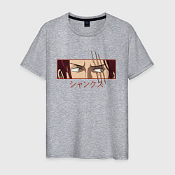 Футболка хлопковая мужская One Piece Shanks, цвет: меланж