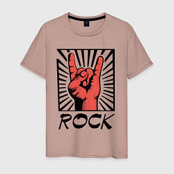Мужская футболка Rock - жест коза