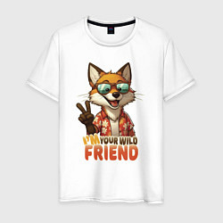 Мужская футболка Лисёнок в очках - little fox - мой дикий друг