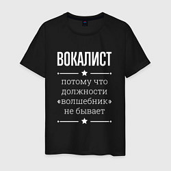 Футболка хлопковая мужская Вокалист волшебник, цвет: черный