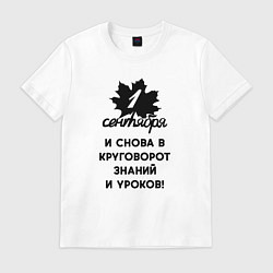 Мужская футболка 1 сентября и снова в круговорот знаний и уроков