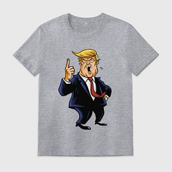 Футболка хлопковая мужская Злой Трамп, цвет: меланж