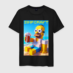 Мужская футболка Minecraft and Simpsons collaboration - ai art