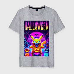 Мужская футболка Pikachu - halloween vaporwave