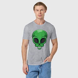 Футболка хлопковая мужская Green skeletor, цвет: меланж — фото 2