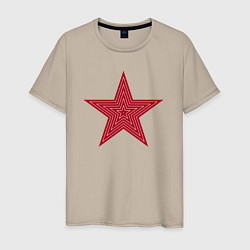 Футболка хлопковая мужская USSR red star, цвет: миндальный