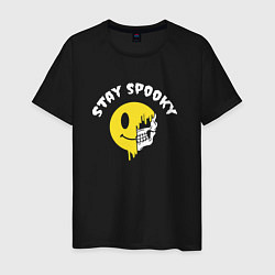 Мужская футболка Stay spooky смайл эмодзи