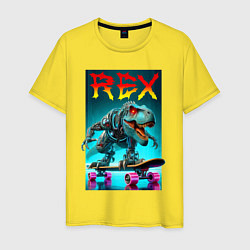 Мужская футболка Tyrannosaur rex on a skateboard - ai art fantasy