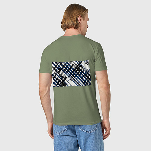 Мужская футболка Косая клетка бело-синяя / Авокадо – фото 4