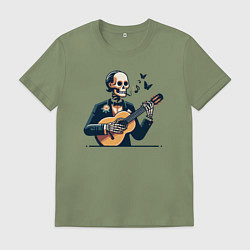 Футболка хлопковая мужская Dead melody, цвет: авокадо