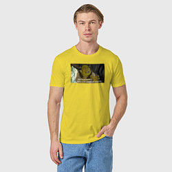 Футболка хлопковая мужская Это моё болото - здесь всё лежит как надо, цвет: желтый — фото 2