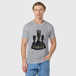 Футболка хлопковая мужская Chess master, цвет: меланж — фото 2