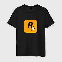 Футболка хлопковая мужская Rockstar logo, цвет: черный