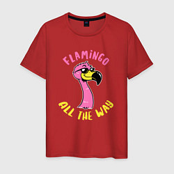 Футболка хлопковая мужская Flamingo all the way, цвет: красный