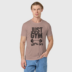 Футболка хлопковая мужская Just gym, цвет: пыльно-розовый — фото 2