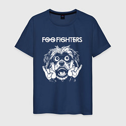 Футболка хлопковая мужская Foo Fighters rock dog, цвет: тёмно-синий