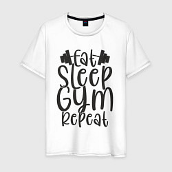Мужская футболка Eat sleep gym
