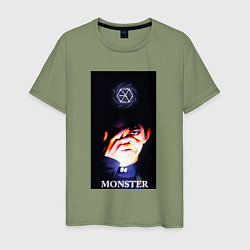 Футболка хлопковая мужская Exo monster, цвет: авокадо