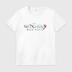 Футболка хлопковая мужская The Witcher 3 logo, цвет: белый