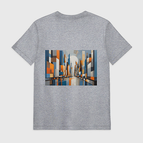 Мужская футболка Архитектура город абстракция / Меланж – фото 2