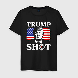 Футболка хлопковая мужская Trump shot, цвет: черный