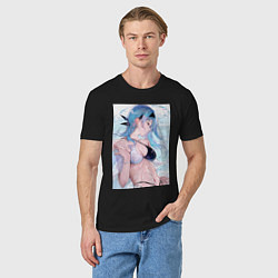 Футболка хлопковая мужская Геншин Эола Лоуренс, цвет: черный — фото 2