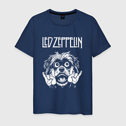 Футболка хлопковая мужская Led Zeppelin rock dog, цвет: тёмно-синий