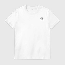 Мужская футболка Кто к нам с мечом придет кцк текст черны круглый