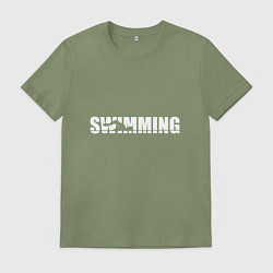 Футболка хлопковая мужская Плаванье, цвет: авокадо