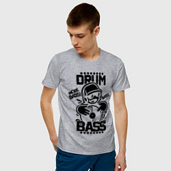 Футболка хлопковая мужская Drum n Bass: More Bass цвета меланж — фото 2