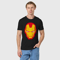 Футболка хлопковая мужская Iron man logo, цвет: черный — фото 2