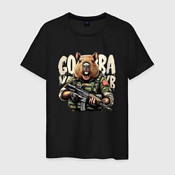 Мужская футболка Cool capybara - military style