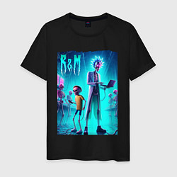 Мужская футболка Rick and Morty - neon glow