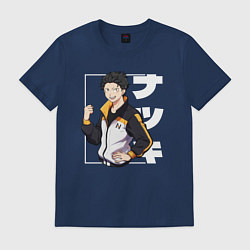 Футболка хлопковая мужская Re:Zero Нацуки Субару, цвет: тёмно-синий