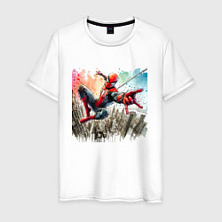 Мужская футболка Spider-Man watercolor sketch - ai art fantasy