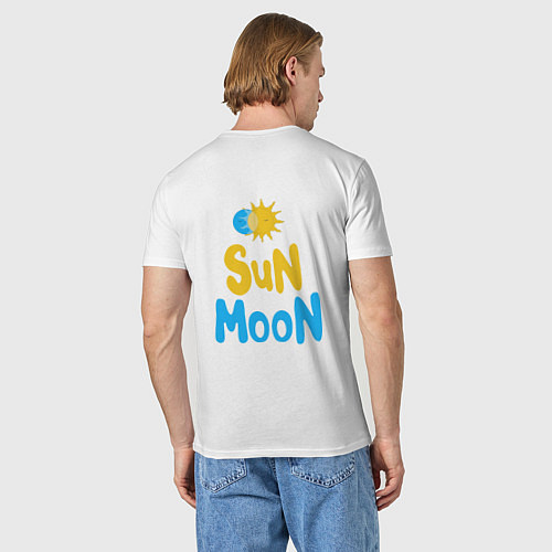 Мужская футболка Луна и солнце / Белый – фото 4
