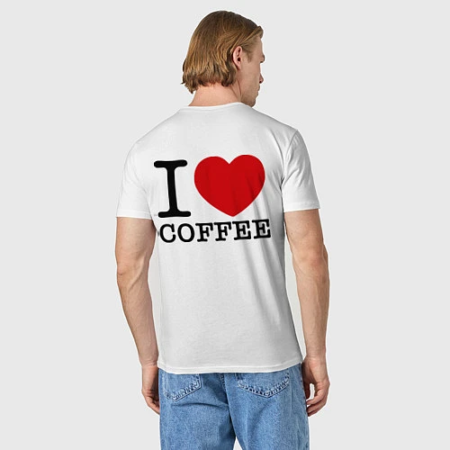 Мужская футболка I love coffee / Белый – фото 4