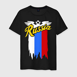 Мужская футболка Russia: tricolor