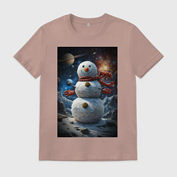 Мужская футболка Снеговик в космосе