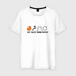 Мужская футболка Планы на Новый год - eat sleep drink repiat