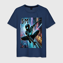 Мужская футболка Neon Spider-man - ai art fantasy
