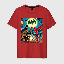 Мужская футболка Batman with Spider-man - ai art fantasy