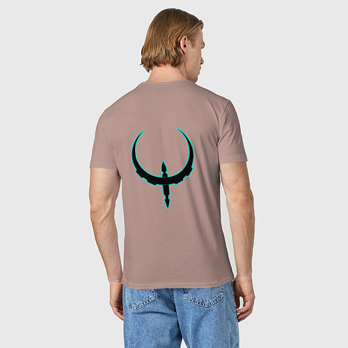 Мужская футболка Чёрно-голубой знак quake / Пыльно-розовый – фото 4