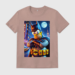 Футболка хлопковая мужская Batsimpson - ai art collaboration, цвет: пыльно-розовый