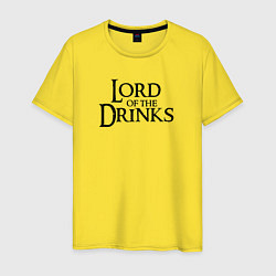 Футболка хлопковая мужская Lord of the drinks logo, цвет: желтый