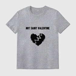Футболка хлопковая мужская Not saint valentine, цвет: меланж